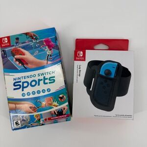 Nintendo Switch Sports Game Bundle – Game Cartridge + 2 Leg Straps